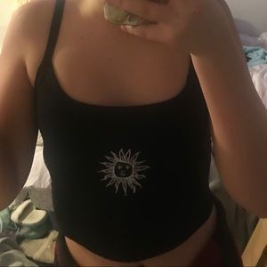 Sun Black Cropped Tank
